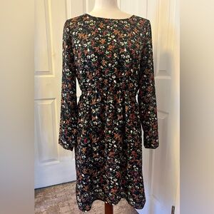J. Crew Mercantile Multicolor Floral Long Sleeve Dress